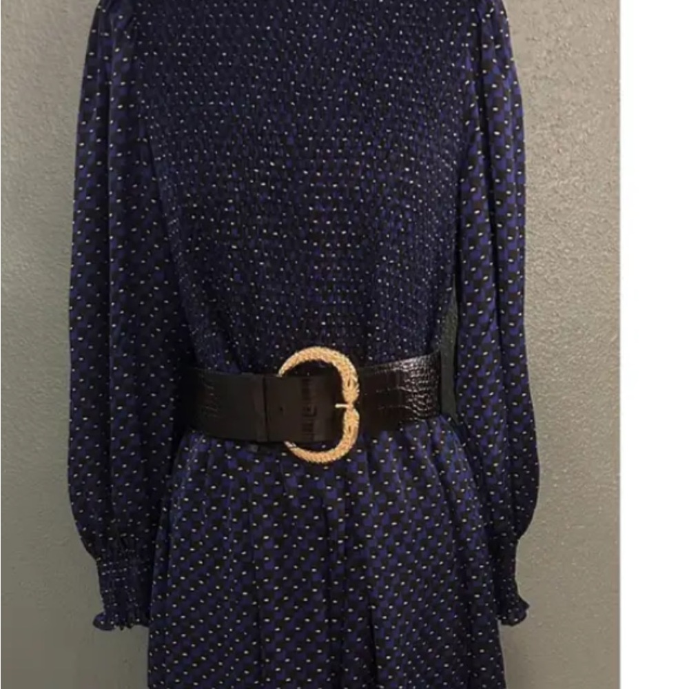Claudie Pierlot T1 Small Snake Buckle Croc Embossed Leather Wide Belt - Picture 11 of 11